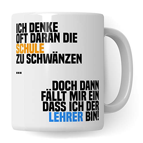 Pagma Druck Geschenk für Lehrer, Lehrer Tasse lustig, Kaffeetasse Lehramt Studium, Grundschullehrer Realschullehrer Gymnasiallehrer Mittelschullehrer Geschenk Spruch, Lehrer Tasse Abschied Abschluss