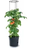 KOTARBAU® Tomatenturm 110 cm Tomatentopf Rankhilfe für Tomaten Gurken Gemüsen Anpassbare Rankgitter Pflanz-Türme ⌀ 30 cm Blumentopf Pflanzkübel Schwarz Kunststoff