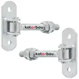 KOTARBAU® 2.Stk Torangel Verzinkt Gewinde M16 mm Einstellbar Mit Anschraubblech Torscharnier Regulierbar Mit Federklemme Hängescharniere Torscharniere