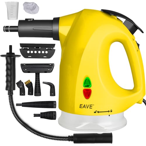 Multifunktionaler Dampfreiniger, Hand Dampfreiniger mit Dampfsperre für freihändiges Dampfgaren, schnelles Aufheizen, komplettes Zubehörset Handdampfer für Haushalt, Küche, Oberflächenreinigung