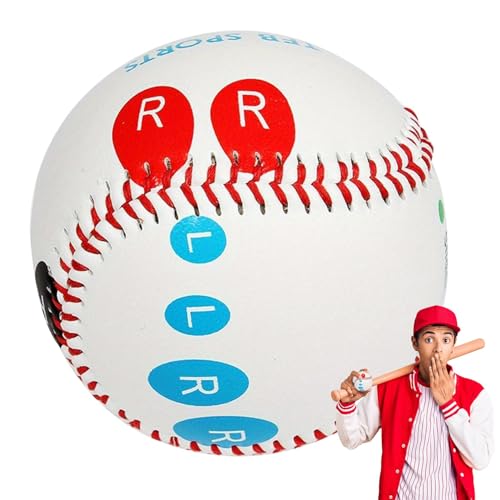 Baseball-Trainings-Baseball-Trainingsausrüstung, 22,9 cm, Baseball-Trainingsausrüstung – Baseball mit farbcodierten Finger-Platzierungsmarkierungen für Links- und Rechtshänder, hilft die