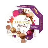 merci lovelies Creamy – 1 x 185g – Pralinenmischung mit gefüllten Schokoladen-Spezialitäten (Verpackung kann variieren)