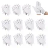 12 Paar Dünne Baumwollhandschuhe Weiß,Care Baumwollhandschuhe,Feuchtigkeitsspendende Baumwollhandschuhe,Weiße Arbeitshandschuhe aus Baumwolle für Hautpflege,Schmuck Untersuchen,Tägliche Arbeit