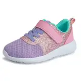 Mädchen Schuhe Kinder Turnschuhe Glitzer Sportschuhe Laufschuhe Hallenschuhe Sneakers Klettverschluss Tennisschuhe Festliche für Jugendliche,23 EU,Violett Pink