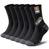 Cirorld Socken Herren Damen, 6 Paars Baumwolle Tennissocken, Warm Arbeitssocken mit Gepolstert, Atmungsaktiv Weich Wandersocken Trekkingsocken, Lange Rutschfest Sportsocken 35-38 39-42 43-46 47-50