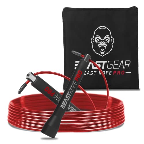 Beast Gear Springseil Erwachsene Fitness Jump Rope "Profi" - Indoor-/Outdoor-Sprungseil für Ausdauer, Abnehmen, Boxen, Sport, MMA, Cardio