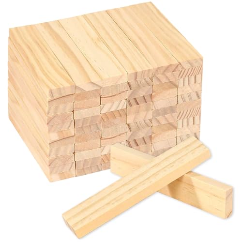 Holzklötzchen Klötzchen zum Basteln 42 Stk Bastelklötzchen Holz Holzleisten Bastelholz Klötzchen Holzklötze zum Basteln Bauen 100x20x7mm