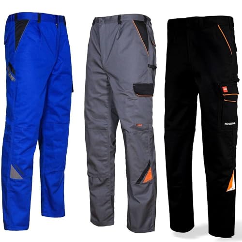 Art.Master Arbeitshose Herren Schwarz Größe 50 - strapazierfähige Bundhose mit dehnbarem Bund 6 Taschen Knieverstärkung und Zollstocktasche - Berufshose für Kfz Instandhaltung Technik Werkstatt Männer