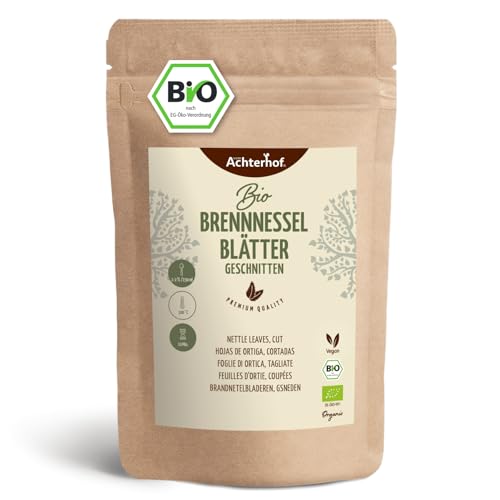 Brennnessel Blätter BIO geschnitten 250g | Brennnesselblätter getrocknet und geschnitten | ideal für Brennnessel-Tee | Kräutertee loose | aus kontrolliert biologischen Anbau | vom Achterhof