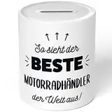 JUNIWORDS Spardose Sparbüchse, So sieht der beste Motorradhändler der Welt aus! (5864858)