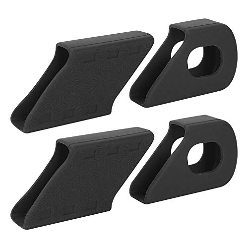 Fahrrad Kurbelschutz, 4PCS Silikon Fahrrad Kurbel Schutz Fahrrad Kurbelschutz Zubehör Bike Kurbelschutz Sleeve Arm Boot Protector (Schwarz)