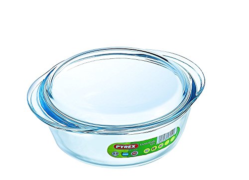 Pyrex Essentials Glas runder Auflauf Hohe Beständigkeit 1,1 L (+ 0,3 L Deckel)