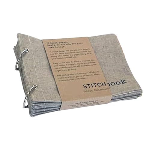 Blank Fabric Sketchbook, Art Journaling Stitch Fabric Sketchbook for Linen Stitchbook for Drawing Writing (grey)