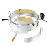 Onlyfire Edelstahl PizzaRing Kit mit Drehspieß, Komplettpaket Pizzaofen Umbausatz (incl. Pizzastein, Pizza Schaufel) und Rotisserie Grillspieß für Weber 57 cm Kugelgrill und viele andere Modelle.