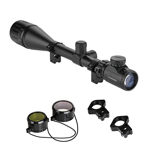 UISEBRT Zielfernrohr Gewehrzielfernrohre 6-24x50 AOEG inkl. 11mm Montagen Rot & Grün Punkt Visier Luftgewehr Zielfernrohr Luftgewehr für Jagd Softair und Sport