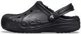 Crocs Unisex-Erwachsene Baya gefütterter Clog | Flauschige Hausschuhe, Schwarz/Schwarz, 45/46 EU