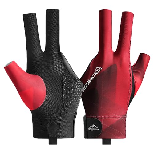 Wnddle Billard Handschuh, Snooker Handschuhe, Billiard Pool Cue Gloves, Verstellbare Poolhandschuhe, rutschfeste Poolhandschuhe, Geeignet für Pool-Spiele, Snooker, Carom-Spiele.