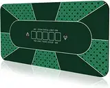 YUZPKRSI Profi Pokermatte 180 x 90cm, Texas Hold'em Pokerteppiche, Deluxe Poker Tischunterlage, Pokertischauflage Blackjack Matte, inkl Tragetasche für echtes Casino-Feeling