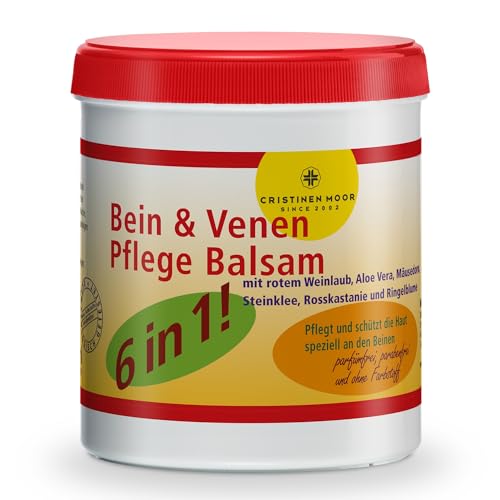 CristinenMoor Bein & Venenpflege Balsam 500 ml I bei Besenreiser I Krampfadern I unruhigen & schweren Beinen I Venenleiden