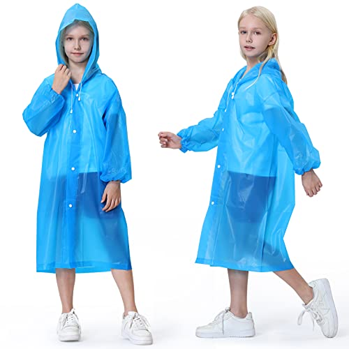 Newbyinn 2 Stück Regenponcho Damen Herren Kinder Wasserdicht, Regencape Regenmantel Regen Poncho Cape Festival Wandern Faltbar