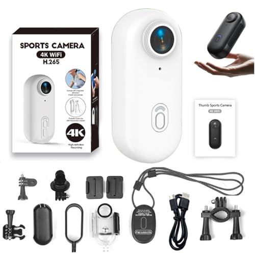 Generisch Gosnap - Go Snap Camera, Nexo25 Camera, GoSnap Thumb Action ?????? with 360° Rotation Spring Clip, Mini HD 1080p/4k ?????? for Cycling, Travel, Pets (White,1080P)