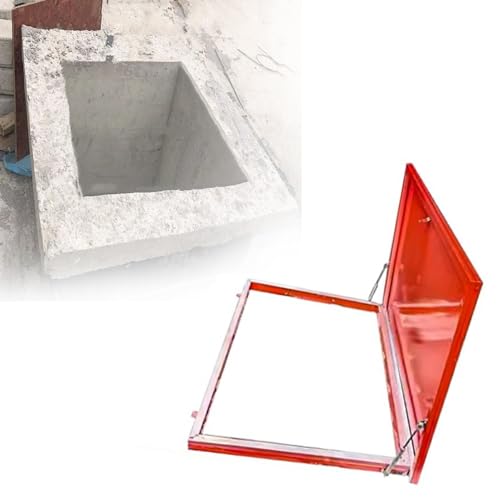 Generisch Anpassbarer Schachtdeckel für Dachluken – Robuste Metallstrebe mit regenfestem Deckel für Dachinspektionen, rote Inspektionsöffnungskappe (75 x 75 cm / 29,5 x 29,5)