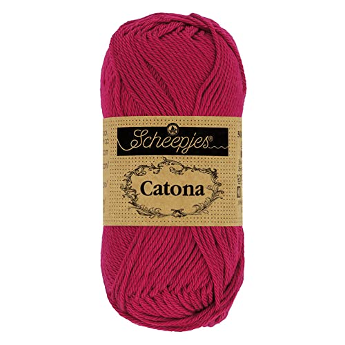 Scheepjes 1678-192 Catona Baumwolle Garn, 192 Scarlet, 1x50g