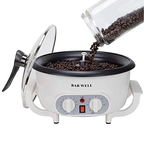 Elektrischer Kaffeeröster, Kaffeebohnen-Nuss-Erdnuss-Cashew-Kastanien-Röstmaschine für den Haushalt, einstellbare Temperatur, 750 g Kapazität, Rauchreduzierung erforderlich (Mit Zeitfunktion)