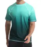 Danfiki UV Shirt Herren T-Shirts Rashguard Badeshirts Rash Vest Kurzärmeliges Wassersurf-Shirt Schnell Trocknendes Beach UPF 50+ Sonnenschutz