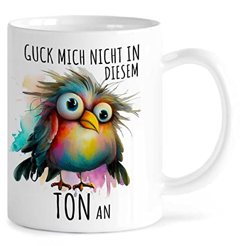 MeLifestyle Kaffeetasse Tasse - Guck mich nicht in diesem Ton an Geschenk Freundin Freunschaft Arbeitskollegin