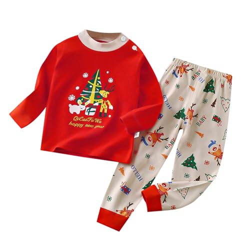 Weihnachten Kinder Unterwäsche Set Baumwolle Baby Baumwolle Warme Jungen Mädchen Langarm Pyjamas Kinderbadehosen 128