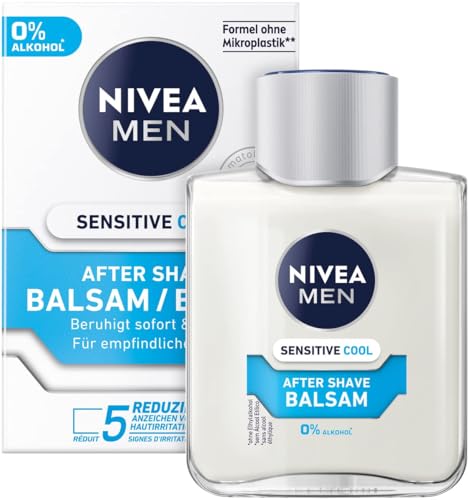 NIVEA MEN Sensitive Cool After Shave Balsam (100 ml), beruhigendes After Shave, Hautpflege nach der Rasur mit Kamille und Vitamin E