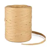 KINGLAKE 200 m Naturbast Papierband, Bast Raffia Natur papierschnur, Packschnur für handwerksprojekte, Geschenkverpackung, Weben und Gärtnern