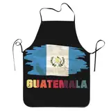 Retro-Vintage-Schürzen mit guatemaltekischer Flagge, guatemaltekische Schürzen für Männer und Frauen, großer Aufdruck, lustige Vintage-Schürze zum Kochen in der Küche, Grillen und Grillen, verstellbar