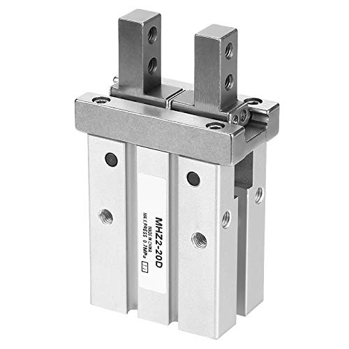 Jadeshay Greifer Pneumatikzylinder, MHZ2-20D 20mm Parallel Greifer, Stahl Parallel Pneumatischer Doppeltwirkende Parallelgreifer Zylinder mit Bohrung