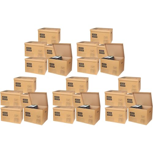 25x Archivkarton Aktenkarton Aktenordner mit Klappdeckel und Boden - für je 5 große A4 Ordner zur Aufbewahrung Organisation Transport Archivschachtel