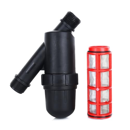 WPKD BLUEIY Tropfbewässerungs Filter,Bewässerung Sieb Filter,Wasserfilter mit Sieb,120 Maschen,3/4 Zoll Siebfilter Inline Y-förmige für Gartenbewässerung Tropfbewässerung Wassertank
