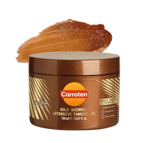 Carroten Gold Tanning Gel 150 ml - Bräunungsbeschleuniger mit schimmernden Perlen - Carotten Bräunungsgel für maximal schnelle Bräunung