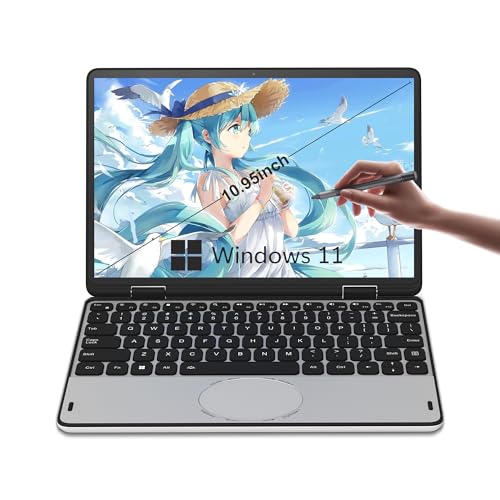 FakestarPC 2024 Mini Laptop mit Eingabestift 10,95 Zoll win11 Laptop Business Tablet Studentencomputer In-E N100 (4C/4T 3,4 GHz) 1920 IPS Touchscreen HD Auflösung