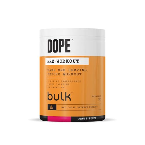 Bulk Dope Pre-Workout Pulver, Fruchtpunsch, Pre-Workout Booster, Energy Drink mit Beta Alanin, Kreatin Monohydrat, Koffein, Arginin (AAKG), Himalaya-Salz aus Punjab Pakistan, 510 g, 30 Portionen