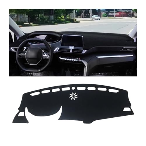 Auto Armaturenbrett Abdeckung Für Peugeot 3008 5008 GT Hybrid 2016 2017 2018 2019 2020 2021 2022 2023 Auto Dashboard Matte Sonnenschutz Abdeckung Pad Zubehör(LHD Black side)