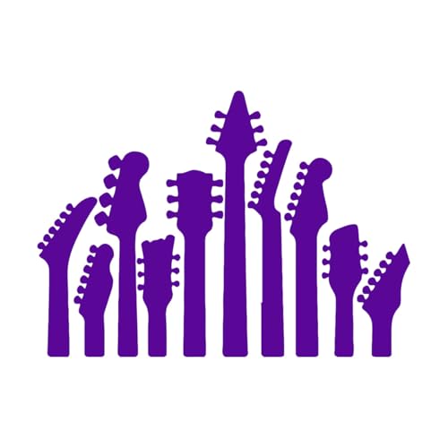 Wandaufkleber für die Familie mit Rock-Pop-Gitarre, Vinyl, Musikgitarre, Musikinstrument, Wandsticker, Gitarrenladen, Dekoration, Poster, Wandbild, groß – 48 x 67 cm