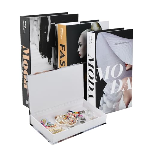 3 St SML 3 Größen Deko Bücher, Dekoratives Fake Bücher, Gefälschte Buch Boxen für Heimdekor, Modische Fake Buchbox Buch Dekoration, Deko Buch Attrappe als Box Deko, Faux Bücher Falsche Bücher
