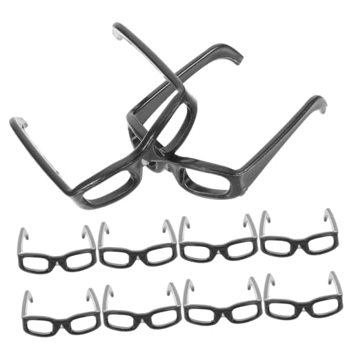 VICASKY 60st Mini-Brille Puppenbrillen Zum Basteln Sonnenbrille Zum Ankleiden Von Puppen Miniaturen Puppenzubehör Sonnenbrillen Kleine Schwarze Minibrille Puppe Sonnenbrille Plastik Black