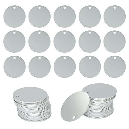 StayMax Runde Aluminium Gravur Rohlinge Etiketten Stanzen Rohlinge 25 Packung Durchmesser 4 cm (Silber)