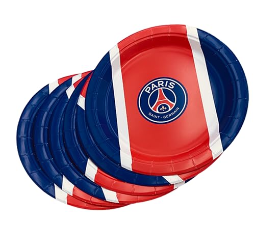 Paris Saint-Germain 6 x Einwegteller PSG, offizielle Kollektion, 23 cm