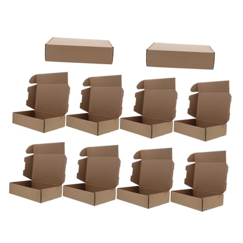 ELAYARD 20Stücke Braune Versandkartons aus Strapazierfähigem Kraftpapier Faltbare Papierschachteln für Umzug Versand für Kleine Unternehmen Logistikdienste