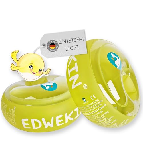 EDWEKIN® Premium Schwimmflügel für Kinder (1–6 Jahre) | TÜV geprüft, extragroße Luftkammern | Perfekte Schwimmhilfe für Babys und Kleinkinder | Transparentes Design