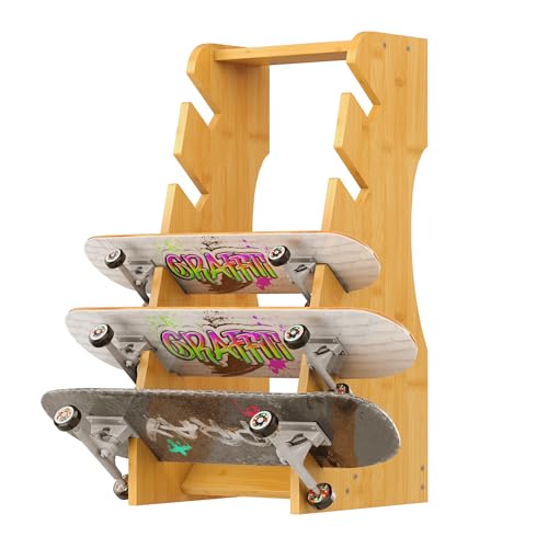 Skateboard-Bodenständer, Massivholz, Skateboard-Präsentationsregal, Snowboard-Aufbewahrung, Skateboard-Organizer, Aufbewahrungsregale für Garagen, Clubs und Skate-Geschäfte