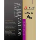 A-SUB Sublimationspapier A4, 210 x 297 mm, 100 Blatt, 125 g/m², kompatibel mit EPSON, SAWGRASS, RICOH, BROTHER Sublimationsdruckern